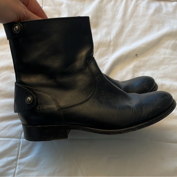 Frye Black Leather Combat Boots - Picture 3 of 14